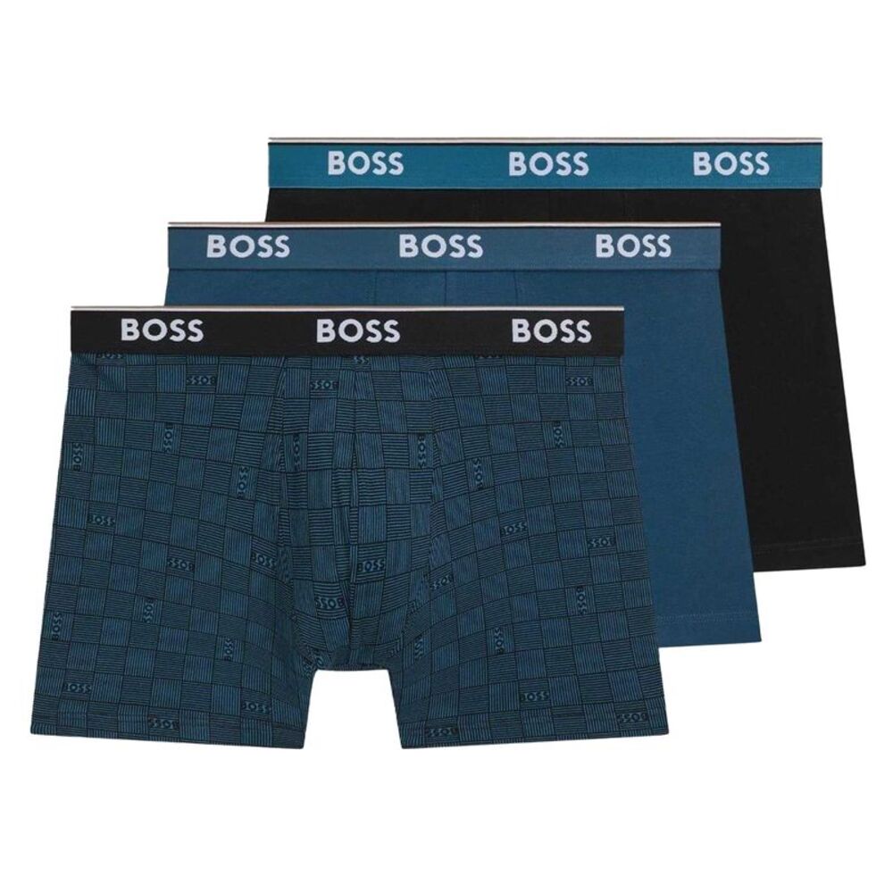 Boss Mens Boxer Shorts (Pack of 3) / Blue/Black